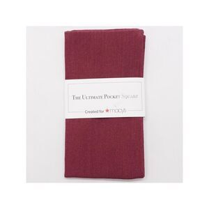 ULTIMATE POCKET SQUARE Mens Burgundy Solid Pocket Square